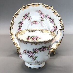 Royal Albert Bone China England “Dimity Rose” Teacup & Saucer